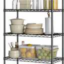 Seville Classics Solid Steel Wire Shelving Storage Unit Adjustable Shelves Organizer Rack, for Home, Kitchen, Office, Garage, Bedroom, Closet, Black, 5-Tier, 30" W x 14" D (New Model)