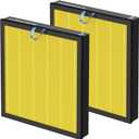 Vital 100S Pet Care Replacement Filter Compatible with LEVOIT Vital 100S Air Purifier, 3-in-1 HEPA Activated Carbon Vital 100S-P Filter, Vital 100S-RF-PA (LRF-V102-YUS), 2 Pack, Yellow