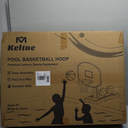 Pool Basketball Hoop, 34"x34"x42.2" Oversized Pool Toys with 2 Balls/Nets/Pump for Poolside Water Basketball Game, Pool Basketball Goal for Inround Pool & Deck - Swimming Pool Games for Kids Adults