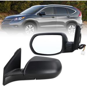 Left Driver Side Mirror Compatible With 2012 2013 2014 2015 2016 Honda CRV CR-V With Manual Folding Power Glass Heated Black Replace#76258-T0A-A21(5Pins)