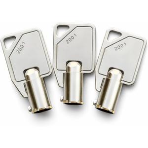 3-Pack 2060 Tubular Replacement Keys Cut to Code 20012100 Compatible with for Sentry Safe, Round Barrel Key Type