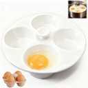 Ceramic Egg Poacher, 4-Cup Egg Poacher Pan Nonstick for Perfect Poached Eggs, Poached Egg Cooker Compatible with Most Pots, Stovetop Cooking, Easy-Clean Egg Cooker Poacher for Perfect Poached Eggs