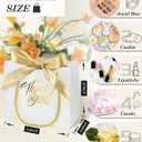 EQOREIIN 60 Pack Small Thank You Gift Bags with Handles 5.5 x 2.4 x 4.7 Inches Mini White Gift Bags with Bow Ribbon Tiny Party Favor Bag Bulk for Easter Mother's Day Baby Shower Wedding (White)