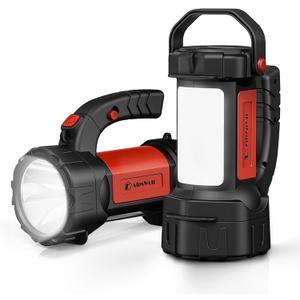 AlpsWolf Camping Lantern Rechargeable, 2 Pack Same LED Flashlight Spotlight Lantern with 800LM, 3600 Capacity Powered, Red Portable Bright Camping Light for Outdoor Hiking, Power Outages