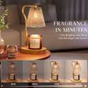 Candle Warmer Lamp with Timer Dimmable, Height Adjustable Wax Melt Warmer for Home Decor & New Home Bedroom, Vintage Candle Lamp for Scented Wax Jar Candles with 2 Bulbs,Birthday Gift for Women & Moms (Amber)