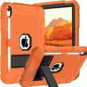 BMOUO Case for iPad (A16) 11th Generation 11 Inch 2025/iPad 10th Generation 10.9" 2022 - with Kickstand & Pencil Holder, Heavy Duty Shockproof Protective iPad 11th 10th Generation Case, Orange