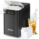 Nugget Ice Maker 40Lbs/24H, Countertop Soft Chewable Ice Pebble Ice Machine, One-Click Operation, Auto Self-Cleaning Ice Makers with Scoop&Basket for Home, Office, Kitchen, Party (Black)