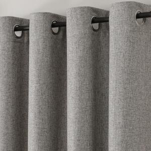 Blackout Linen Textured Curtains, 63 Inches Long, Set of 2 Panels Grommet Top for Living Room,W 52xL 63 Inch, Beige Grey (52"W x 63"L (Pack of 2), Light Grey)