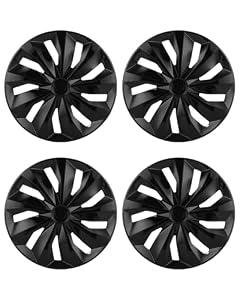 ABX Hubcaps, hubcaps 15 inch, 15 inch hubcaps Set of 4, Replacement Hubcaps, Wheel Rim Cover ABS Material, Snap On Car Truck SUV Hub Cap, for Toyota Camry Nissan Mazda etc, Black - Set of 4