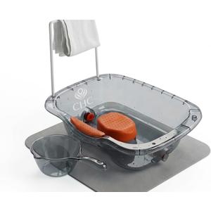 CHC Hair Washing Basin – Premium Portable Shampoo Bowl with Waterproof Mat & Towel Hanger for Elderly, Pregnant Women, Injured, Bedridden or Post-Surgery Patients, Gentle Bedside Hair Care (USA)