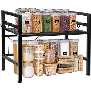 Kitchen Countertop Shelf Organizer, Expandable Microwave Shelf Stand for Counter,Cabinet Shelf Organizer for Pantry Kitchen Cabinet