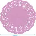 Round Paper Doilies, 100 Pcs 3.5 Colorful Decorative Lace Paper Doilies Disposable Placemats for Wedding Birthday Desserts Cakes Party Tableware Food Decoration, Pink