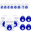 24 Sets Good Luck Charms Evil Eyes Beads Turkish Party Decor Evil Eyes for Car Hanging Protection Blessing Keychains Ornaments Greece Party Favors for Women