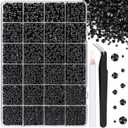25000Pcs Resin Jelly Rhinestones for Crafting, Black 2-6mm Mixed Sizes Non Hotfix Flatback Gems, Bedazzling Crystal for DIY Crafts Clothing Tumblers Mugs Shoes Fabric Nail Art (Large Pack)