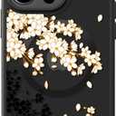 FUNMIKO Cute iPhone 15 Pro Phone Case Wireless Charging & Military-Grade Protection - Trendy Wildflower Design for Women Girls, Matte Cover with Shockproof Corners - Elegant Blossom Motif