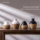 White Ceramic Vase, Modern Home Decor Small Vase, Vintage Decorative for Farmhouse Coffee Table Bookshelf Home Living 4.5 Inch White