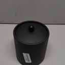 Ice Bucket with Lid, Tongs and Strainer, Stainless Steel Insulated Ice Bucket for Cocktail Bar, Ideal for Cocktail Bar, Parties, Chilling Wine, 5.5 x 5.5 x 7.3 inches (Black)