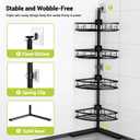 Aitatty Corner Shower Caddy Standing: 4-tier Rustproof Shower Organizer Shelf - Floor Shower Corner Shelf Rack Stand for Bathroom Black