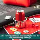Leyndo 10 Pcs Jumbo Slide Under Stainless Steel Cup Holder Poker Table Slide in Cup Holders for Casino Poker Table, Work Desk and Boats, Rv Cars Trucks (3.5 Inch)