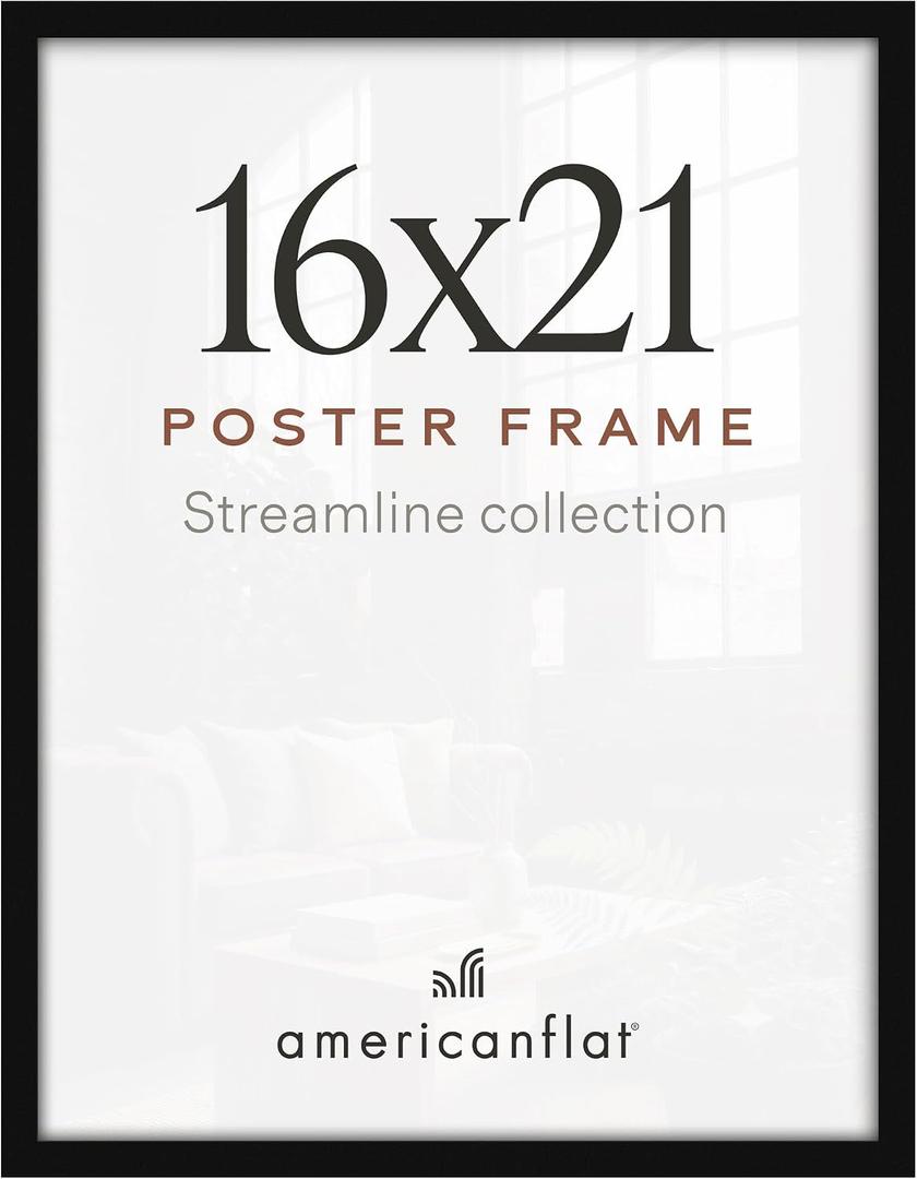 Americanflat 16x21 Poster Frame - Slim Molding - Black