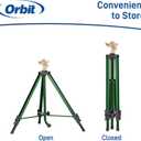 Orbit 1/2 Inch Brass Impact Sprinkler - Adjustable Metal Tripod - Long Range Lawn Watering System - 360 Degree Rotating Sprinkler - Heavy Duty Irrigation System - Adjustable 22-48 Inch Height - 58308