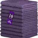 DecorRack 10 Pack 100% Cotton Wash Cloth, Soft 12 x 12 inch, Quick-Drying Towels, Vibrant Colors, Perfect for Gentle Cleaning, Violet (10 Pack)