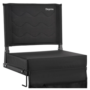 Stadium Seats for Bleachers with Back Support, Bleacher Chairs with Back and Cushion Bleacher Seats Portable Stadium Seats Thick Padded Folding Chair Comfort for Sports Events Black