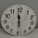 HYLANDA Wall Clock, Gray 16 Inch Wall Clocks Battery Operated Silent Non Ticking, Country Round Clocks Farmhous Wall Decorative for Kitchen, Bathroom, Living Room (C-grey Retro)