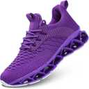 Womens Slip-ins Running Shoes Blade Tennis Walking Sneakers Comfortable Fashion Non Slip Work Sport Shoes Gym Trainers (8, Purple)