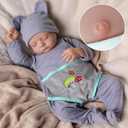 JIZHI Lifelike Reborn Baby Dolls - 17 Inch Realistic Newborn Baby Doll Real Life Realistic Baby Dolls Poseable Body Sleeping Baby Boy with Feeding Kit for Children 3+