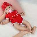 IVITA 14 inch Magnetic Pacifier Silicone Baby Dolls Girl Weighted 4 lb,[NOT Vinyl],Silicone Full Body Reborn Lifelike Realistic Real Life Newborn Soft Babies with Feeding Kit & Gift Box for Kid Age 3+