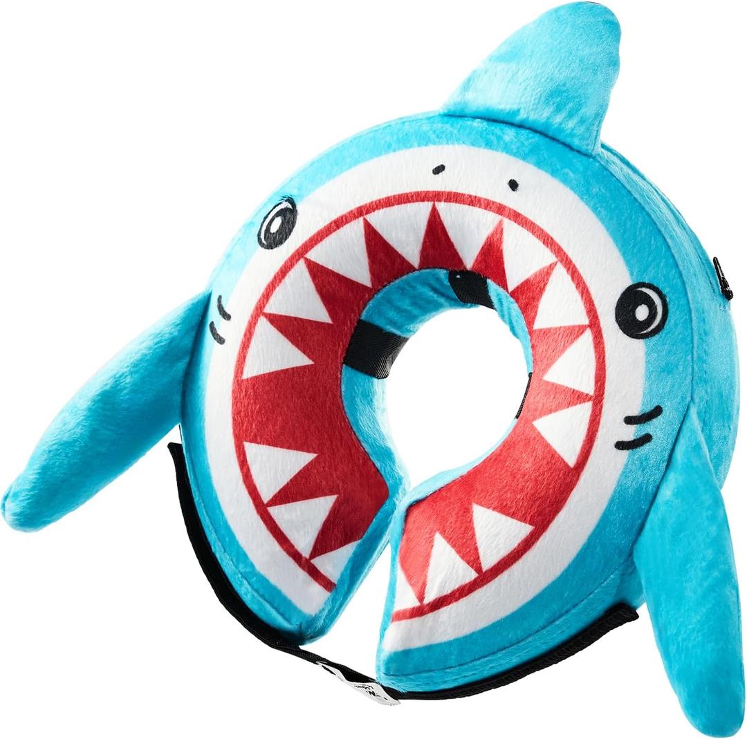 BENCMATE Inflatable Dog Cone Collar Alternative, Soft Dog Cone for Small Medium Large Dogs and Cats, Neck Recovery ECollar Donut Collar After Surgery (Large, Shark)