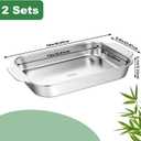 2 Pcs stainless steel baking pans 9 x 13 Inch Rectangle Baking Pan with Handle Bakings Bakeware for Fish Cakes Breads Casseroles Bakeware Set for Bakings Roasting Toaster Oven, 13" X 9" X 2.17"