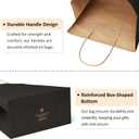 BagDream 50Pcs Gift Bags 8x4.25x10.5 Inches Kraft Paper Gift Bags with Handles Bulk for Shopping, Wedding, Party Favor, Merchandise, Retail, Black Paper Sacks