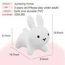 Ximi Aomai Rabbit Jump Horse for Toddlers, Inflatable Animals Hopping Horse,Waddle Ride on Rubber Jumping Toys for Kids/Boys/Girls Baby First Birthday Gift 18 Month 1 2 3 4 Year Old Kid