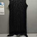 BABEYOND 1920s Flapper Dresses Set 20s Great Gatsby Dress 1920s Fringed Dress with Accessories Set (X-Large)