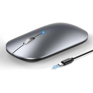 TECKNET Bluetooth Mouse for MacBook, [ USB + BT5.0 + BT3.0 ] Rechargeable Wireless Mouse, Silent Click, 4-Level DPI, Portable Computer Mice for MacBook/MacBook Air/Pro/iPad/Laptop/Android/Windows