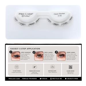 Pro Lash ProWear Professionally Styled Lash Clusters - Easiest to Apply Eyelash Cluster - 10 Day Eyelashes - Waterproof Lashes Clusters - Single Set - Classic Shorties No. 05 - Black