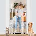 55.1 Inch Tall Baby Gate Auto Close Dog Gate Adjustable 29.92"- 43" Wide Pressure Mounted Walk Through Swing Pet Gate for Doorways (White, 29.92" - 43")