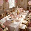 350PCS Pink Plates Disposable-PinK Plates 50guest Baroque Plastic Dinnerware include 100Plates, 50Pack Pre Rolled Napkins with Silverware 50Cups Perfect for Wedding & Party & Baby shower