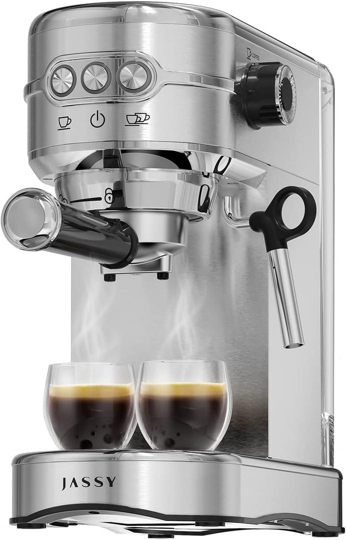JASSY Espresso Machine Coffee Makers 20 Bar Milk Frother 4 IN 1 with Steamer