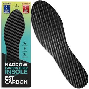 EstCarbon - Carbon Fiber Insole - 1 pc, Women 7,6- Womens Carbon Fiber Shoe Insert - Stiff Foot Plate - Turf Toe Orthotic - Rigid Sole for Hallux Rigidus, Mortons Extension - Sneaker Support
