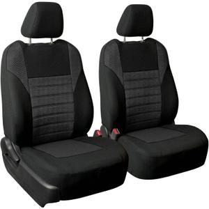 FH Group Automotive Car Seat Covers Front Set Premium 3D Air Mesh Front Seat Covers, Airbag Compatible Universal Fit Interior Accessories for Cars Trucks and SUVs - Black