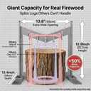 13.8 Inch XL Manual Log Splitter with Self-Locking V-Blade for Hands-Free Safety - Unbreakable Welded Steel Firewood Cutter - Rust-Proof Electroplated Finish for Large Rounds, Fireplace & Camping