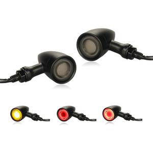 Motorcycle LED Tail Lights Universal Bullet Turn Signals Rear Running Light Motorbike Brake Taillights Compatible with Honda Harley Kawasaki Yamaha Suzuki (Amber/Red)