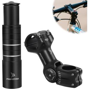 HAQQI Bike Stem Riser & Adjustable MTB Stem, 31.8mm Bike Stem Adjustable 60 Degree, Aluminum Bicycle Handlebar Riser, Universal Bike Stem Riser Extender for MTB/Road/BMX/E-Bikes