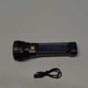 Solar/Rechargeable Multi Function 1000 Lumens LED Flashlight, with Emergency Strobe Light and 1200 Mah Battery, Emergency Power Supply and USB Charging Cable, Fast Charging (1PC)