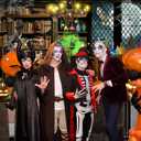 Mocsicka Halloween Magic Photography Backdrop Mid Century Vintage Witches Halloween Party Background Spooky Retro Witch Halloween Birthday Party Decorations Photo Booth Props (8x6ft)