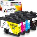 Miss Deer Compatible LC3037 Ink Cartridges High-Yield Replacement for Brother LC 3037 XXL LC-3037XXL LC3037BK for MFC-J6945DW MFC-J6545DW MFC-J5845DW MFC-J5945DW (Black Cyan Yellow Magenta, 4 Packs)