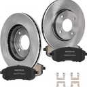 MOSTPLUS Front Vented Disc Brake Rotors+Ceramic Brake Pad Compatible for 2007-2012 Nissan Sentra Versa / 2009-2014 Cube Brake Rotors Pads Kit 11.02"